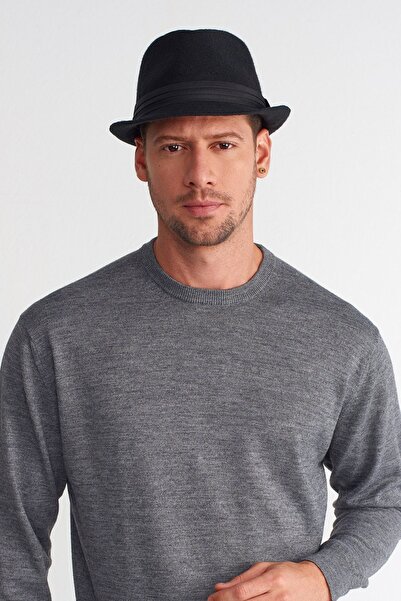 Külah Men's Banded Short Brim Fedora Hat