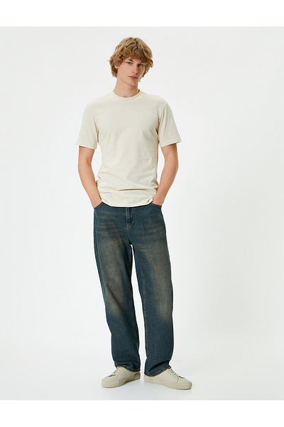 Koton Basic T-Shirt Crew Neck Short Sleeve Slim Fit Cotton