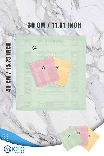 MICLO CLEANING Soft Color Microfiber Cleaning Cloth - Magic Cloth, Set of 3, 30X40Cm