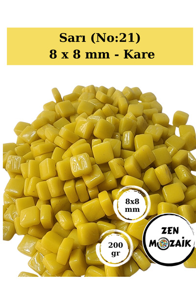 Zen Mozaik Sanatsal Mozaik Çalışmalarınız için 8x8 mm - Kare Cam Mozaik Taşı ...