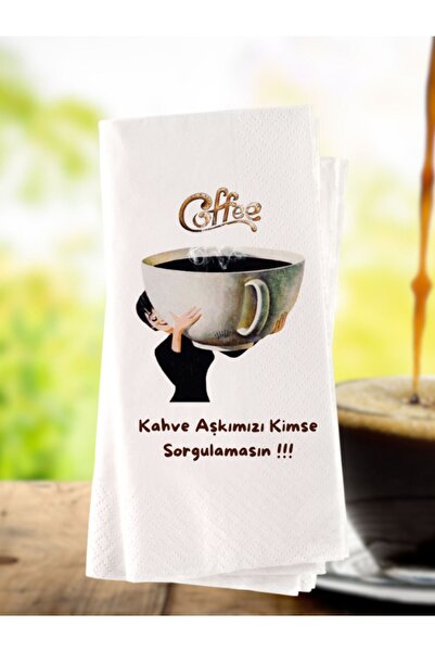 Genel Markalar Espirili Kahve Tema Baskılı Konuşan Peçete 20 Adet 0xz5