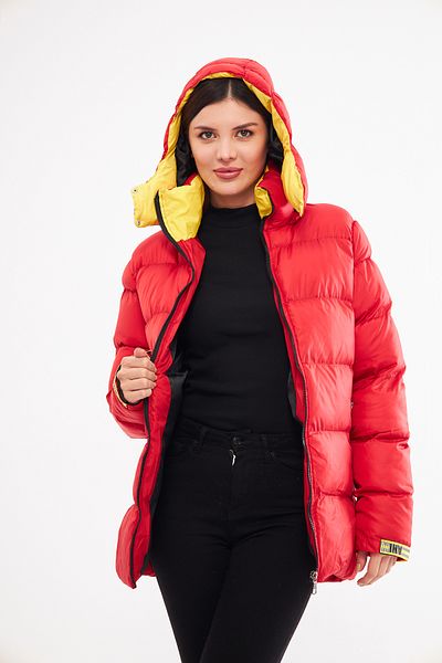 CrazyShopping Women's Sleeve Adjustable Inner Pocket Hood Zippered Puffer Jacket