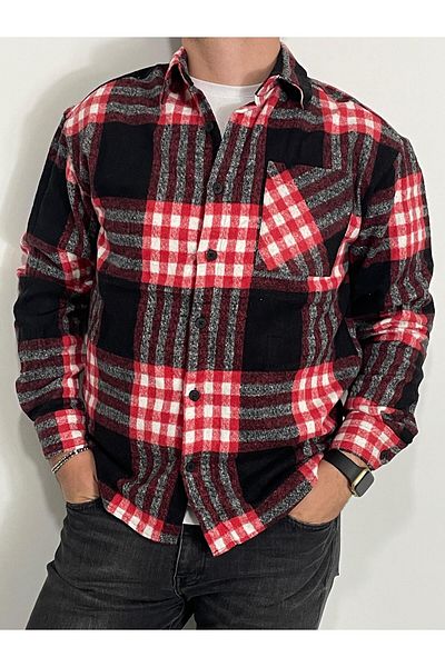 Sobe Hediyelik Мъжка зимна риза Lumberjack Slim Fit с джоб