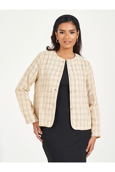 Styli Regular Fit Tweed Jacket