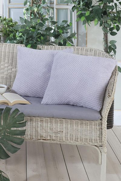 LADYNİL غطاء وسادة رمادي ناعم من Wellsoft - 45x45، 2 قطعة