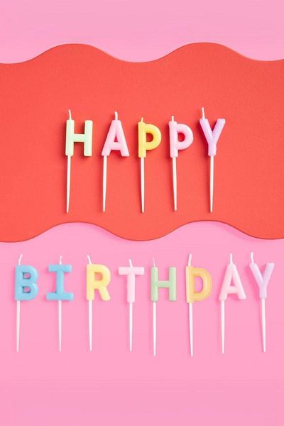 Le Mabelle Multicolored Macaron Happy Birthday Letter Candle Set