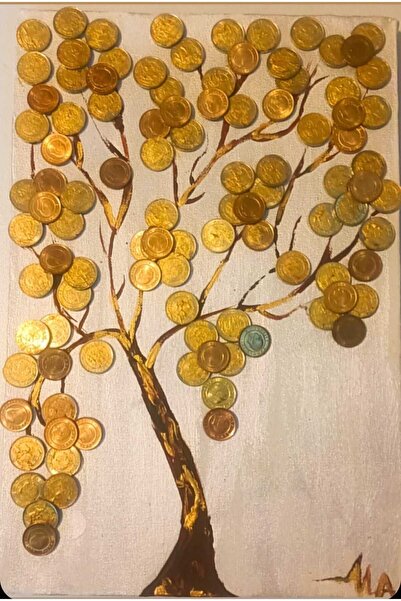 TosbArt Altın ağaç Bolluk Bereket tablosu