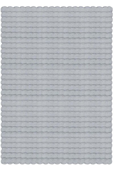 Raschel Carpet Açık Gri Yumuşak Bubble Kaymaz Özel Taban Peluş Halı Yolluk