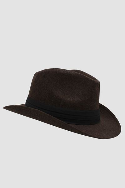Külah Men's Brown Fedora Cowboy Hat