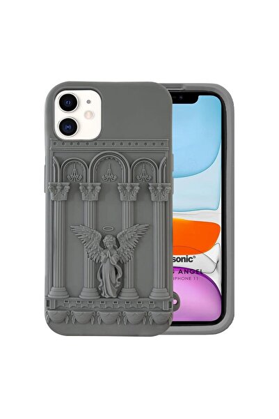 Microsonic Apple iPhone 12 Kılıf Praying Angel Gri