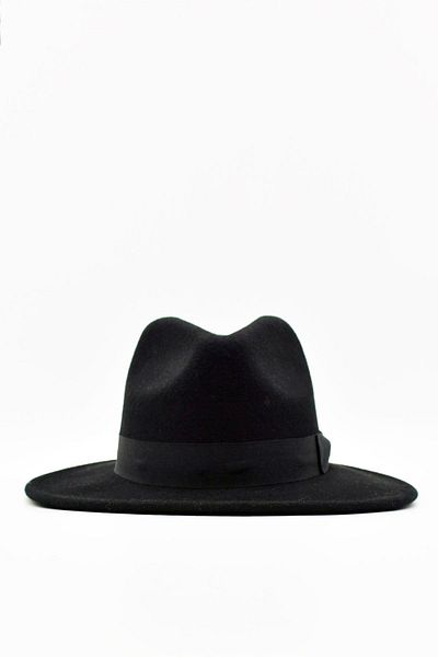 Külah Indiana Jones Men's Wool Felt Fedora Hat Black