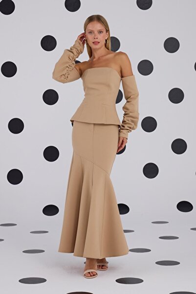 NOK İSTANBUL Süper Cool Maxi Boy Etek Camel