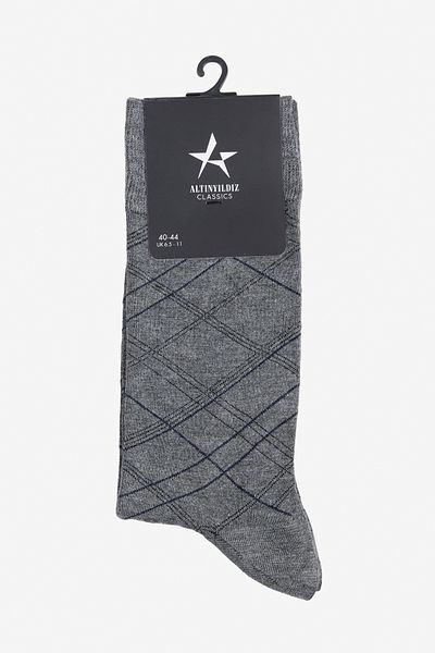 ALTINYILDIZ CLASSICS Men's Grey-Black Patterned Single Socks