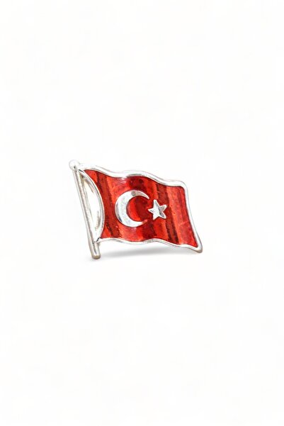Chantaky 089 500013 Gümüş Mineli Ay Yıldız Türk Bayrağı Rozet
