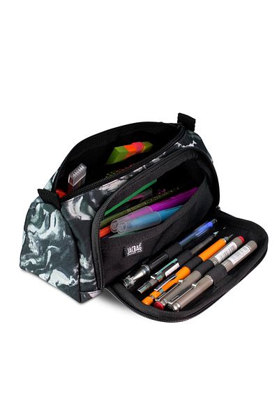 Jacbag Prime XL Rubber Pencil Case με δύο διαμερίσματα Grey Smoky Boy's Pencil Bag