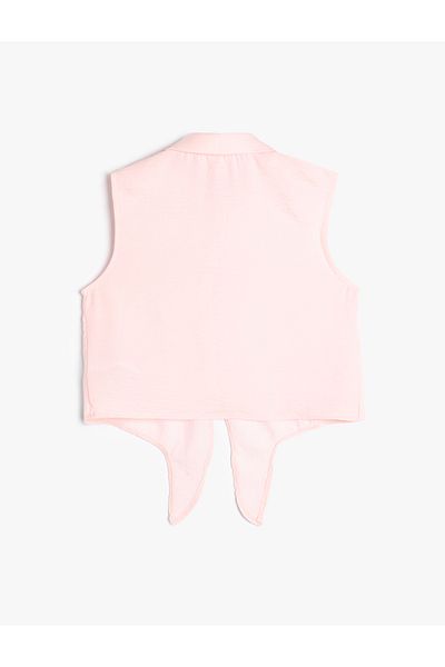 Koton Short Sleeve Front Tie Crop Shirt