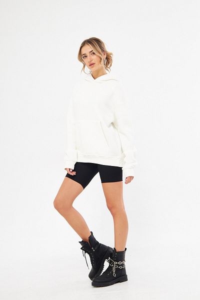The Champ Clothing Φούτερ με κουκούλα Fleece Λευκό Unisex Oversize Hoodie