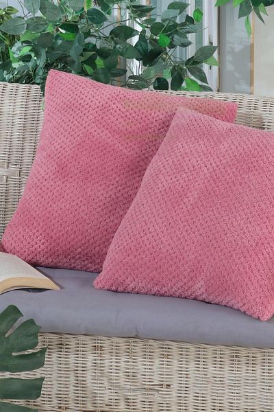 LADYNİL Wellsoft Throw Pillow Cover - 45X45, 2 Pieces Dusty Rose