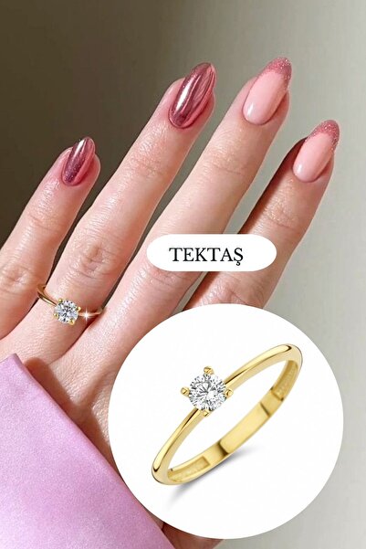 Hepimitu Tektaş Altın Yüzük