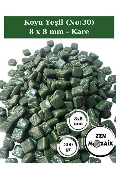 Zen Mozaik Sanatsal Mozaik Çalışmalarınız için 8x8 mm - Kare Cam Mozaik Taşı ...