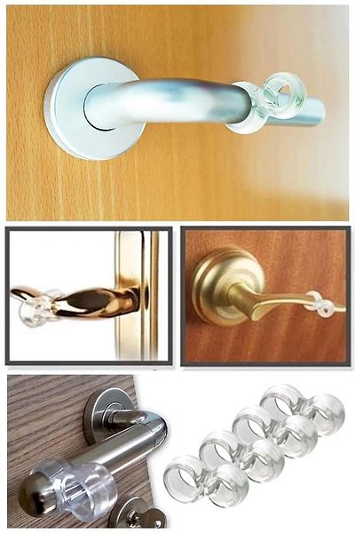 costurera Transparent Door Handle Stopper Door Handle Buffer 4 Pieces Door Safety