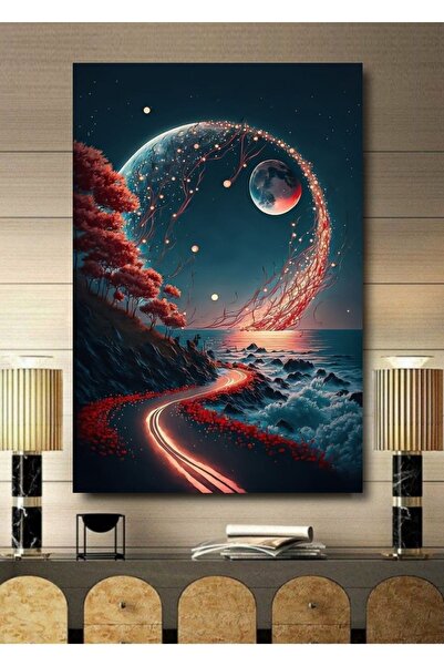 Şehzat Design 3 Boyutlu Tropikal Doğa Manzara Temalı Kanvas Tablo