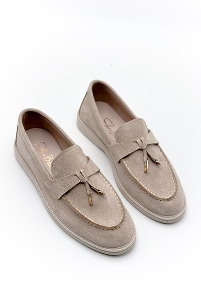 Shoebutik Dámské boty Rouge Beige Suede Loafer