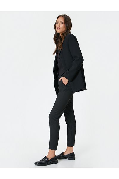 Koton Cigarette Fabric Trousers High Waist with Pocket Detail