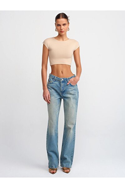 Dilvin 30528 DILVIN - Crop Top από βαμβακερό και Modal Mix