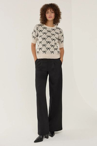 Hiccup Pulover tricot cu mânecă scurtă cu model cu fundă