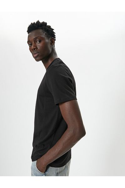 Koton T-Shirt Cotton Slim Fit Crew Neck - κοντομάνικο