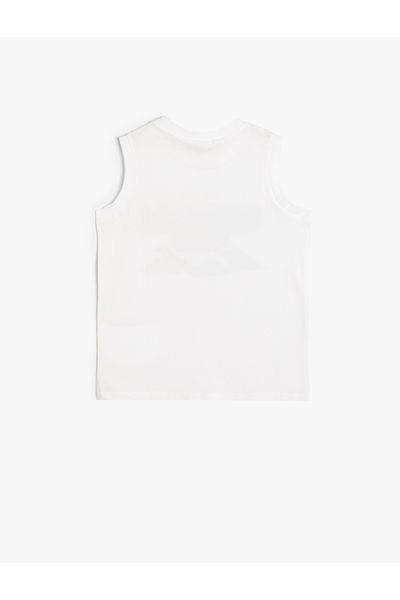 Koton Crew Neck Cotton Undershirt - Slogan Printed