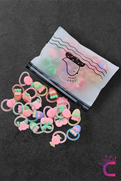 Cinderella Set de 20 de catarame elastice pentru fete și bebeluși - Cataramă cu figuri colorate și durabile