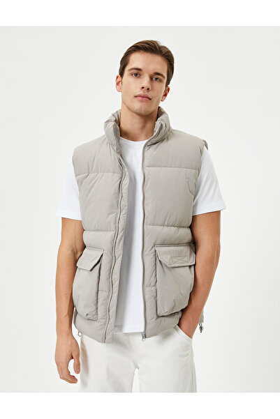 Koton Комір-стійка та надувний жилет на блискавці з кишенею з клапаном