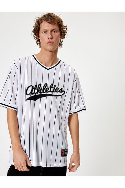 Koton Μπλουζάκι College Printed Oversize - Κοντό μανίκι, Crew Neck