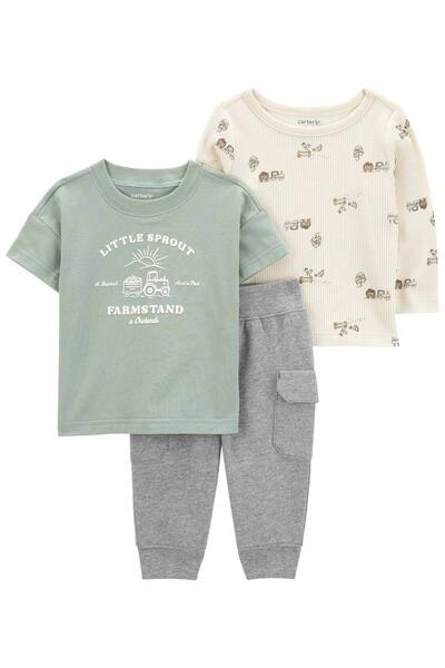 Carter's Erkek Bebek Alt Üst Set 3'lü Paket