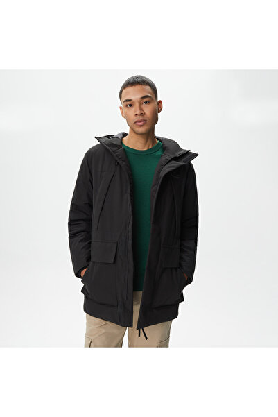 Lacoste Erkek Kapüşonlu Siyah Mont