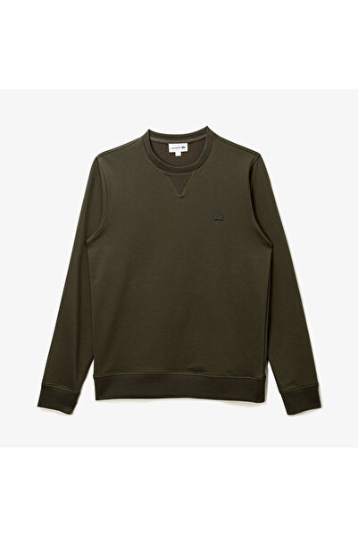 Lacoste Erkek Slim Fit Bisiklet Yaka Haki Sweatshirt