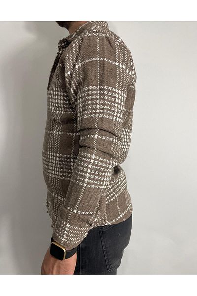 Sobe Hediyelik Ανδρικό χειμερινό πουκάμισο ξυλοκόπο Slim Fit