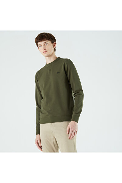 Lacoste Erkek Slim Fit Bisiklet Yaka Haki Sweatshirt