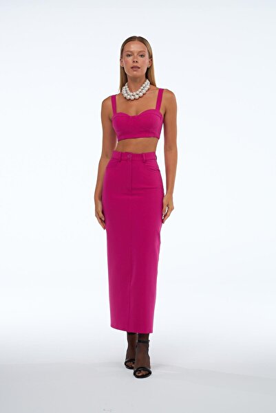 NOK İSTANBUL Nok Classic Signature Alessandra Maxi Boy Kalem Etek Fuşya