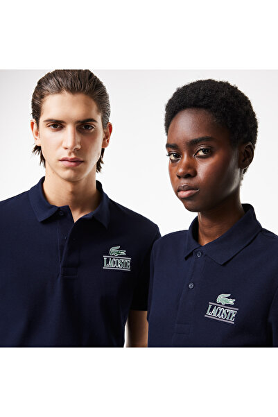 Lacoste Unisex Regular Fit Baskılı Lacivert Polo