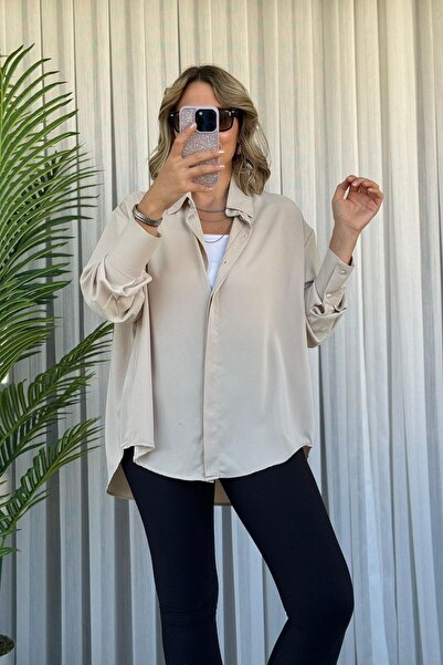 Mivida Bat Sleeve Satin Shirt