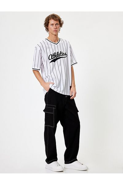 Koton Μπλουζάκι College Printed Oversize - Κοντό μανίκι, Crew Neck