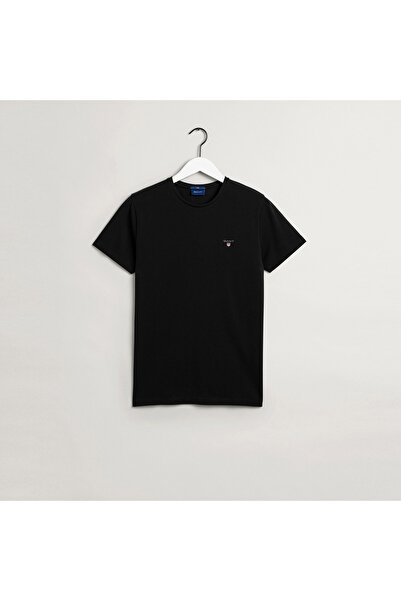 Gant Erkek Siyah Regular Fit Bisiklet Yaka T-shirt