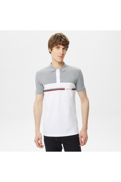 Lacoste Erkek Slim Fit Baskılı Gri Polo