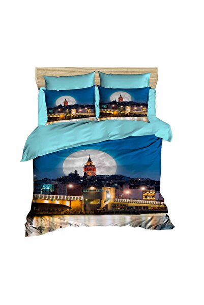 Fabeteks Istanbul Galata Bridge 3D Digital Double Bedding Set