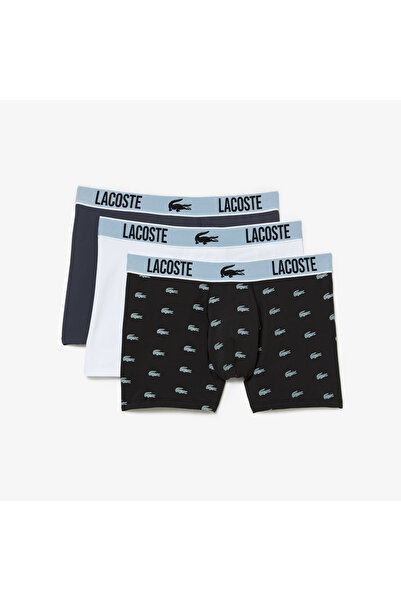 Lacoste Erkek Baskılı 3'lü Renkli Boxer