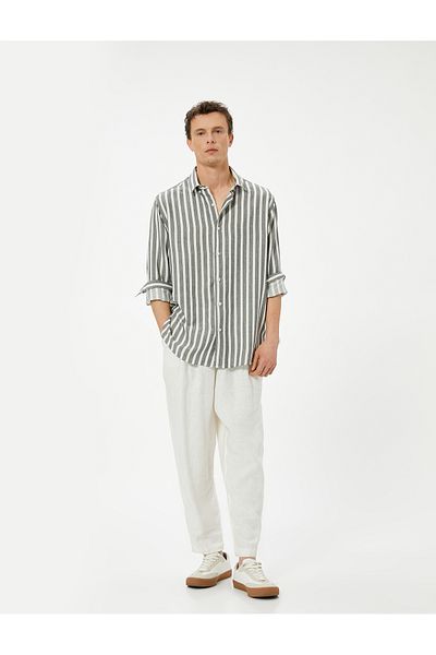 Koton Πουκάμισο Slim Fit Μακρυμάνικο Κλασικό γιακά με Κουμπιά