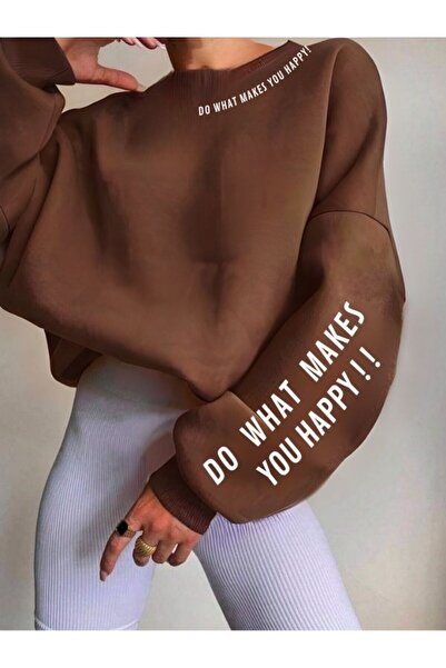 MOONBULL Γυναικείο φούτερ με στάμπα με λεπτομέρεια oversize